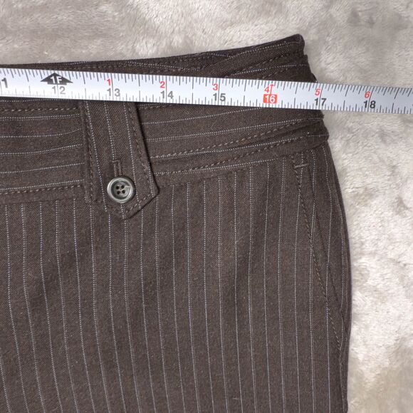 Ann Taylor Lindsay Curvy Fit Brown Mocha Pinstripe Dress Pants Womens 10 Y2K - Picture 6 of 13